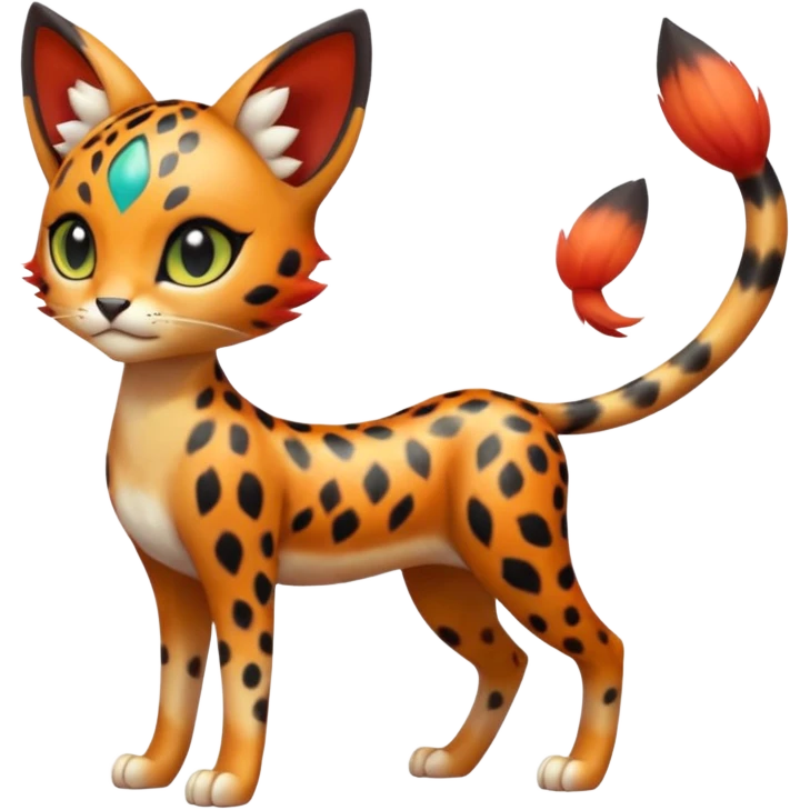 Gradients-colored realistic elegant lanky feminine cute pretty  Liepard-Litten-Meloetta-Sprigatito-Pokémon-fusion-creature (full body) emoji