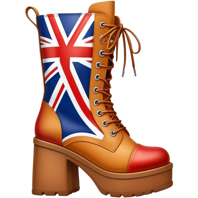 Union Jack flag platform boots ginger spice emoji