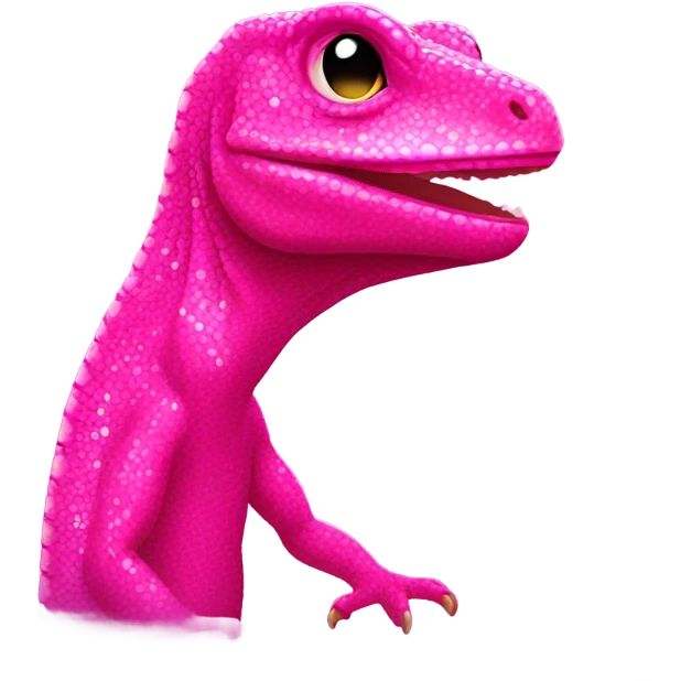 Hot pink lizard with glitter  emoji
