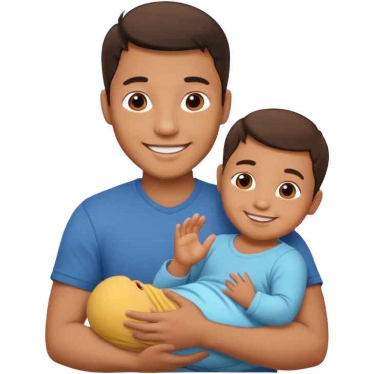 Man holding Baby. only one baby. emoji
