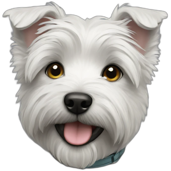 grey westie-cairn puppy emoji