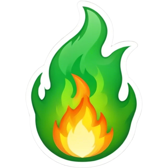 green fire model sticker emoji