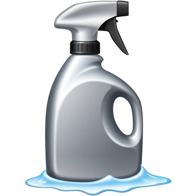 cleaning metal surface with degreaser spray, shiny clean metal emoji