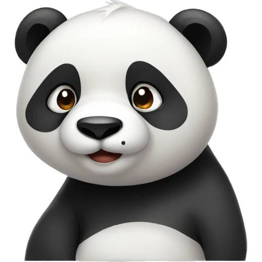 Cute panda thinking  emoji