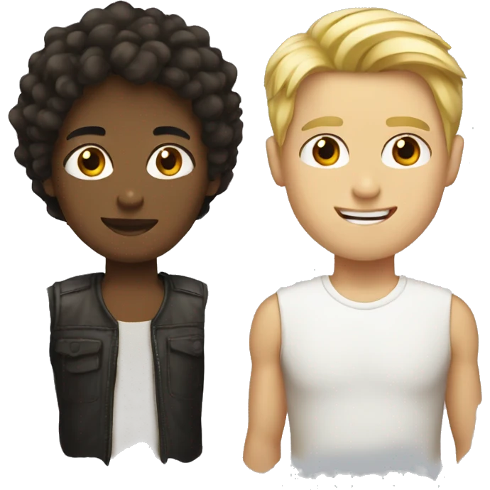 Girl with dark brown hair and a guy with blonde hair emoji