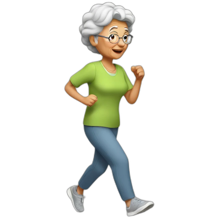 grandma run emoji