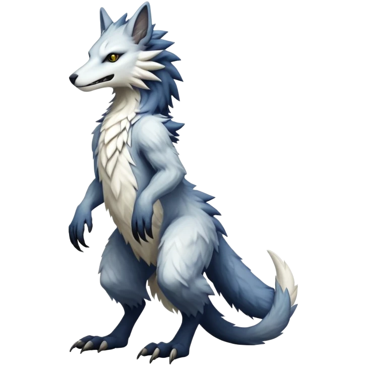 Sergal-Vernid-hyrid-anima-creature, full body emoji