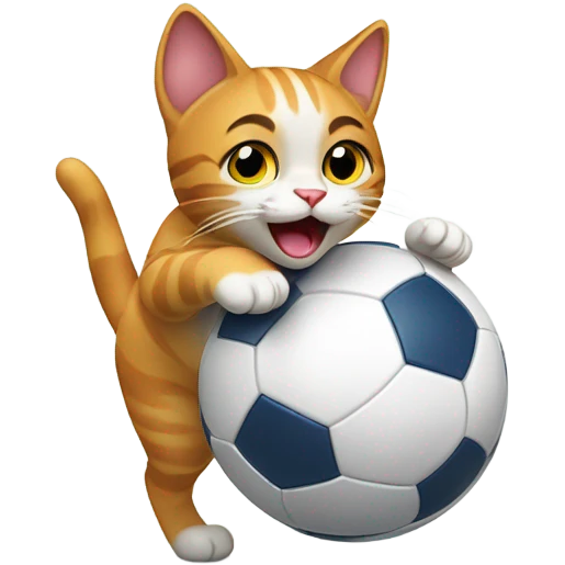 Cat playing football  emoji