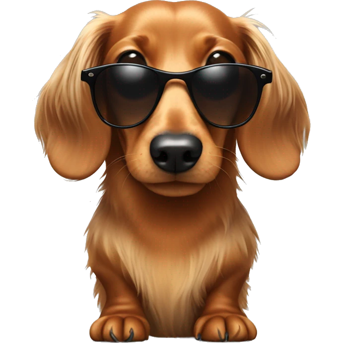 Long haired dachshund wearing sunglasses  emoji