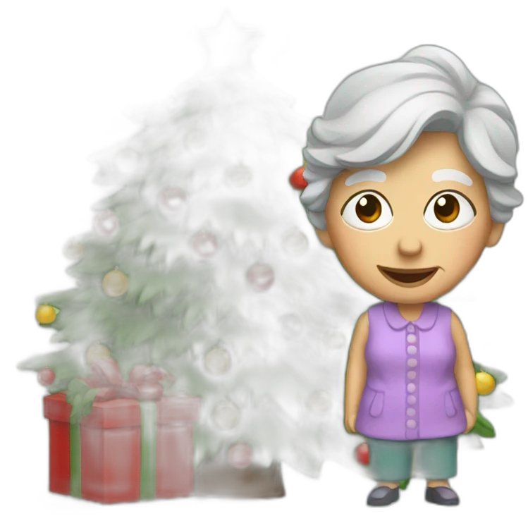 Christmas tree and granny emoji