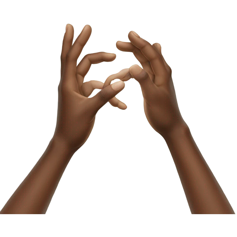 two hands reaching out the screen emoji