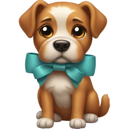 DOG WITH AN BOW emoji