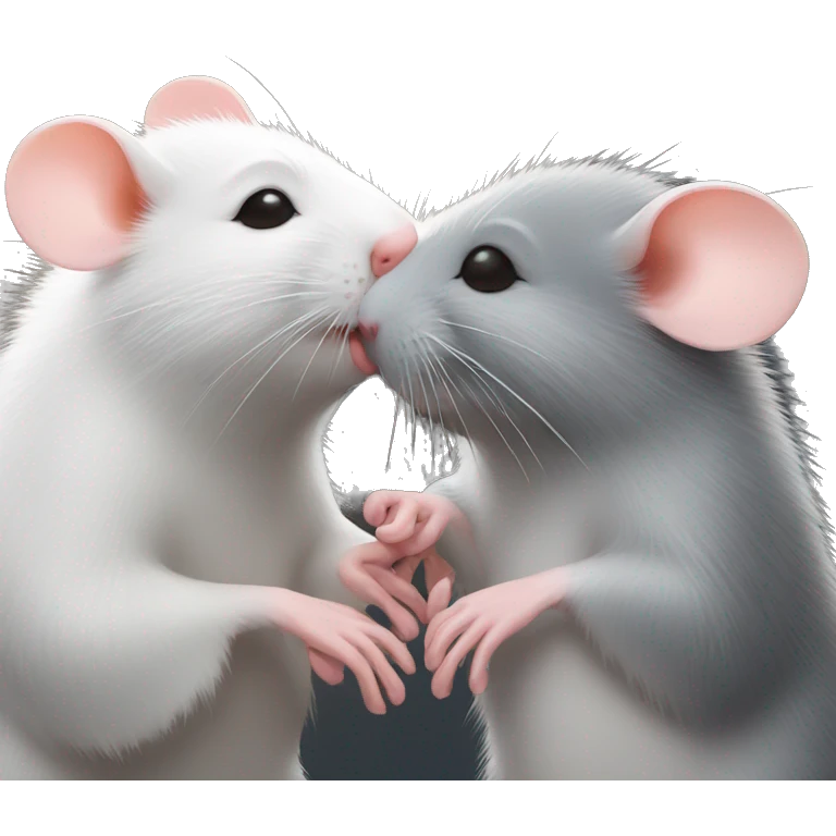 A mouse and a rat kiss emoji