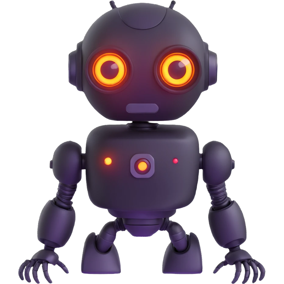 robot with glowing LED eyes emoji