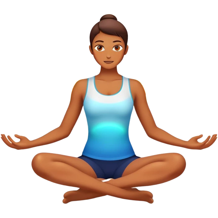 person with energy aura doing balanced movement, vibrant and vital emoji