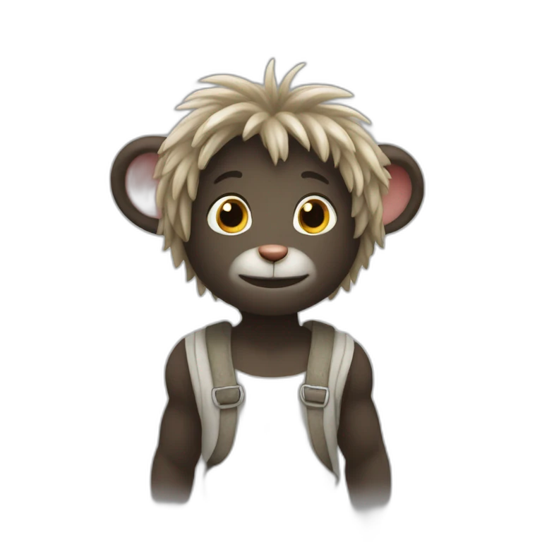 Un mono 🐵 con ❤ emoji