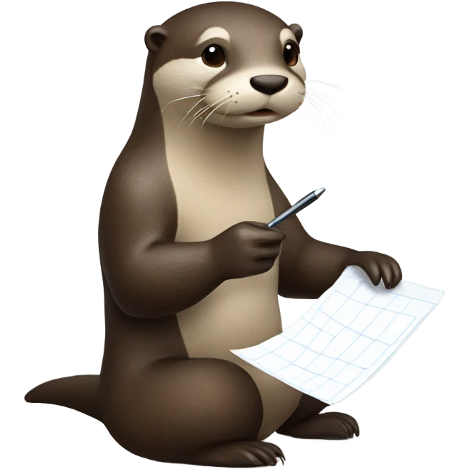 Otter writing a check list emoji