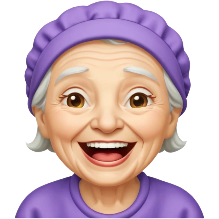 cute granny laugh her mouth wide open emoji
