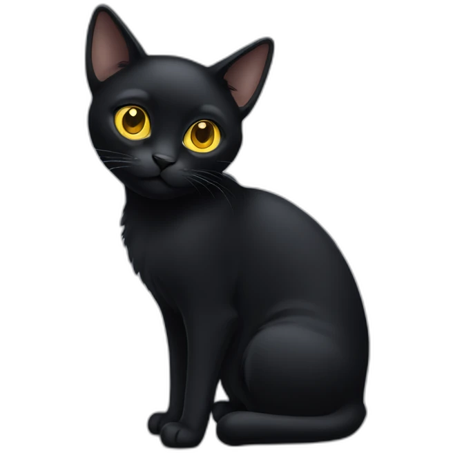 Black cat with yellow eyes emoji