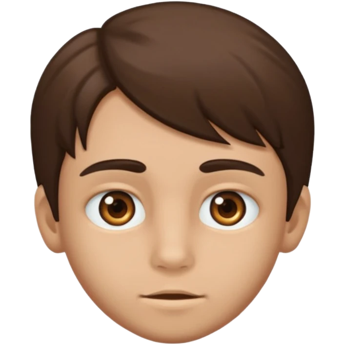 Un niño con forma de cara un poco estirada piel un poco morena y hombre emoji