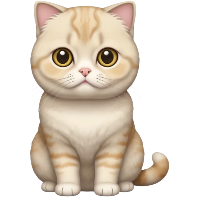 full body of scotish fold cat, front view emoji