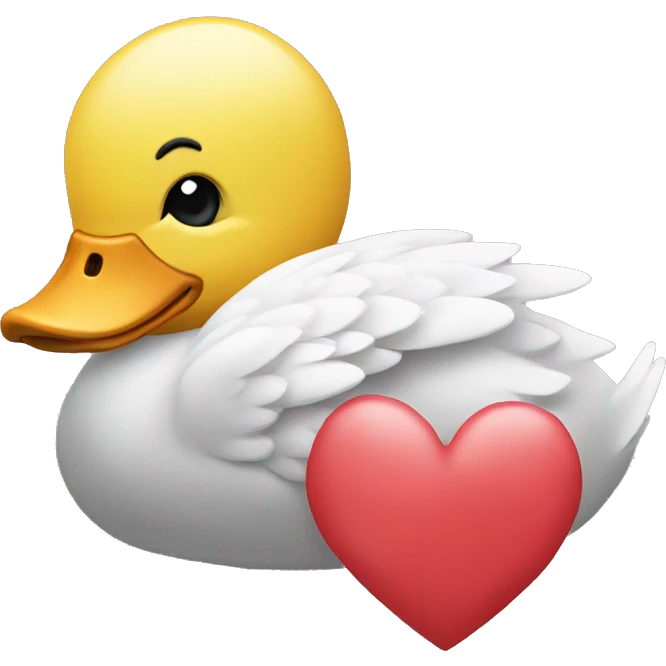 Good night and duck, heart  emoji