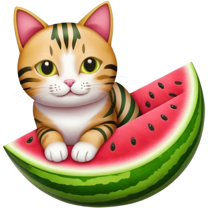 Cat in a watermelon. emoji