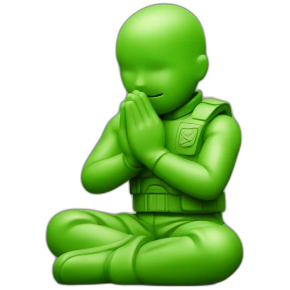 green army man toy praying emoji
