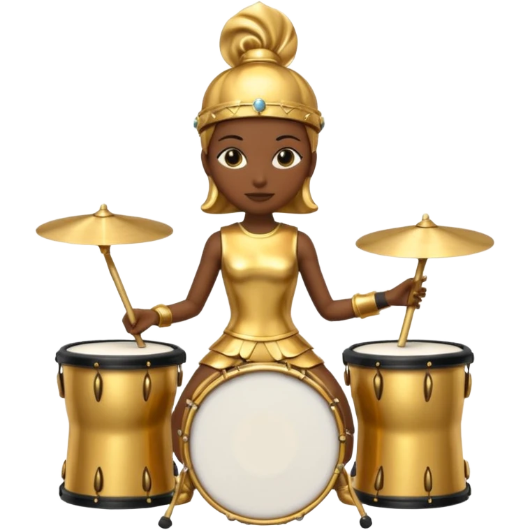 golden statue female drummer emoji