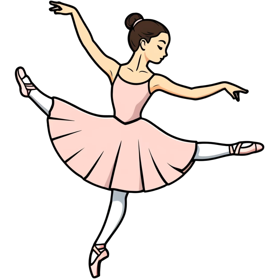 ballet dancer, cartoonish sticker style emoji