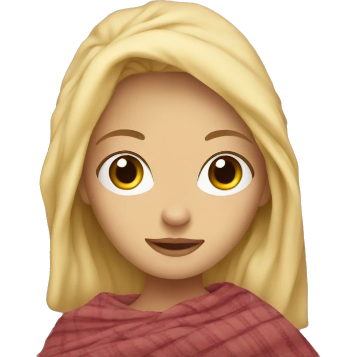 blonde girl in blanket emoji