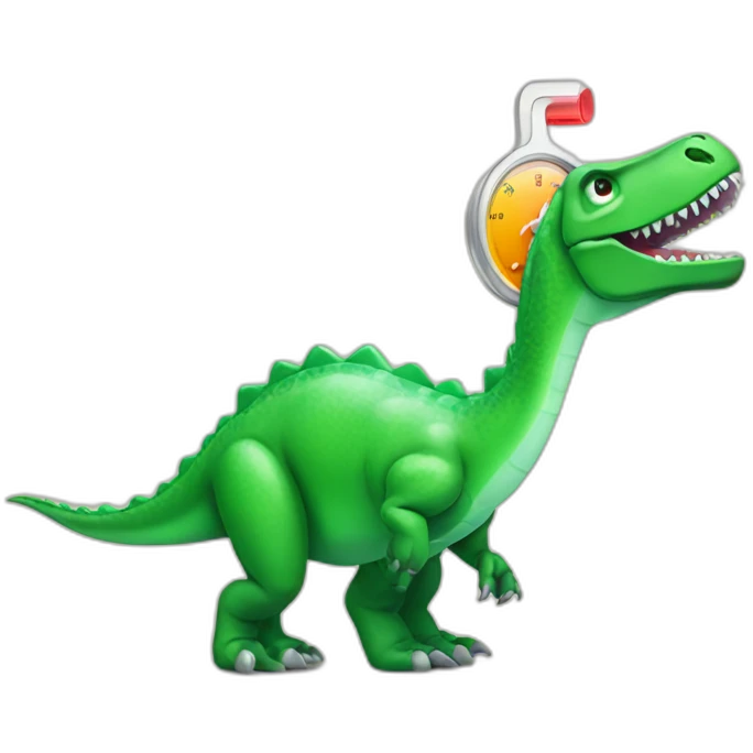 sick dinosaur with thermometer emoji