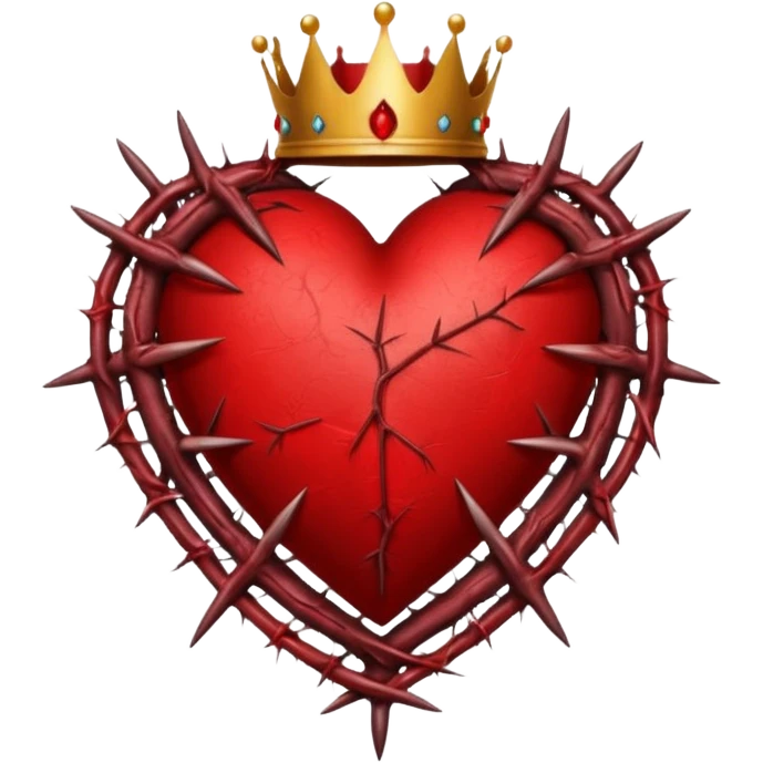 Create heart shape and in the horizontal midway create that crown thonrs like in the Jesus head  emoji