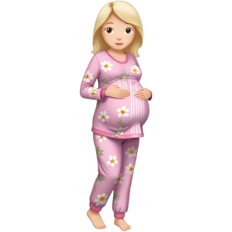 беременная девушка в полный рост в пижаме emoji