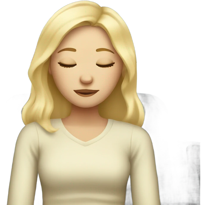 blonde girl in car interior sleeping emoji