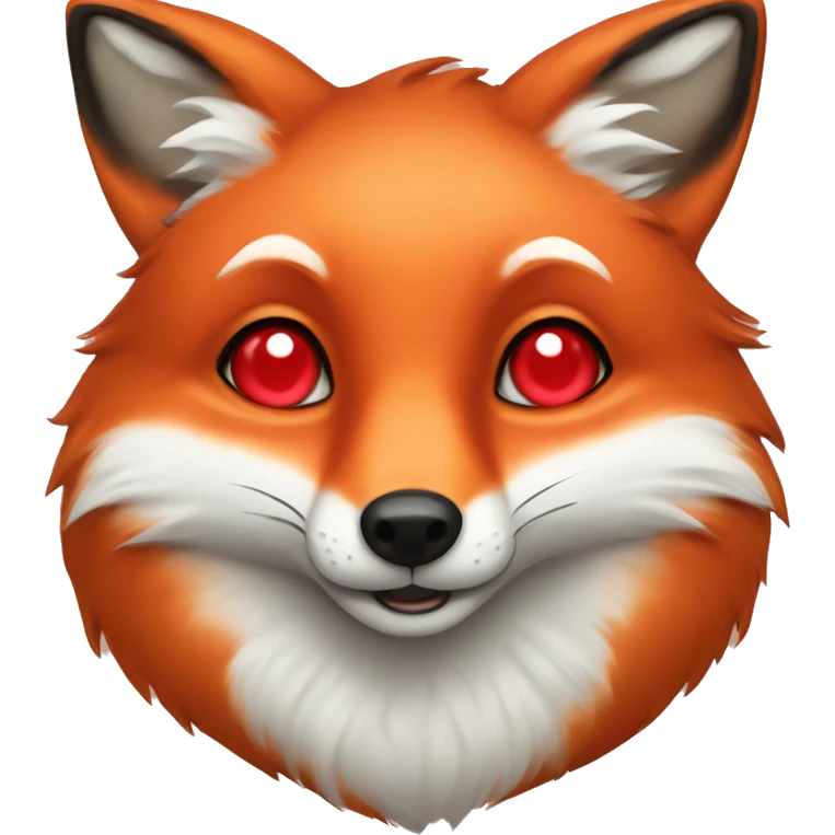 deep lush red fox face with tiny red heart in eyes emoji
