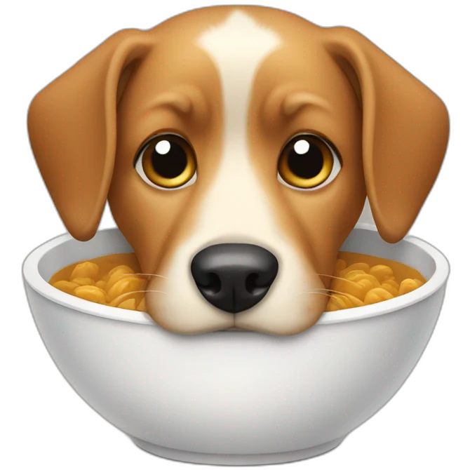 dog face with bowl in mouth emoji