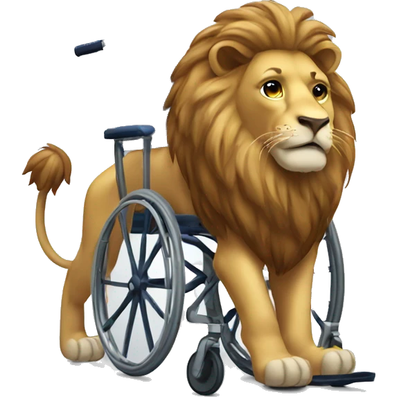 lion in a wheelchair emoji