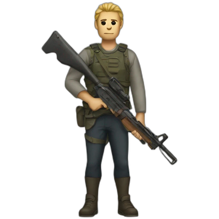 a man with weapon emoji