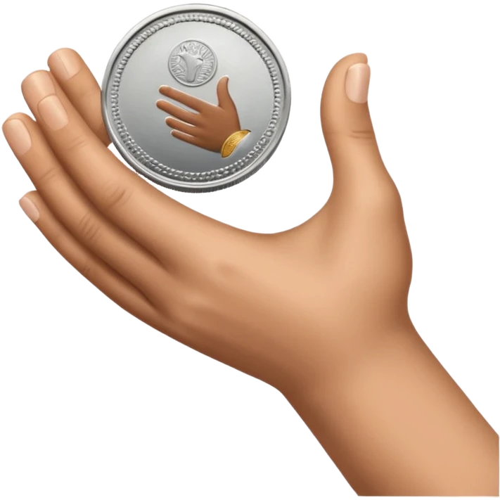 the hand passes coin emoji