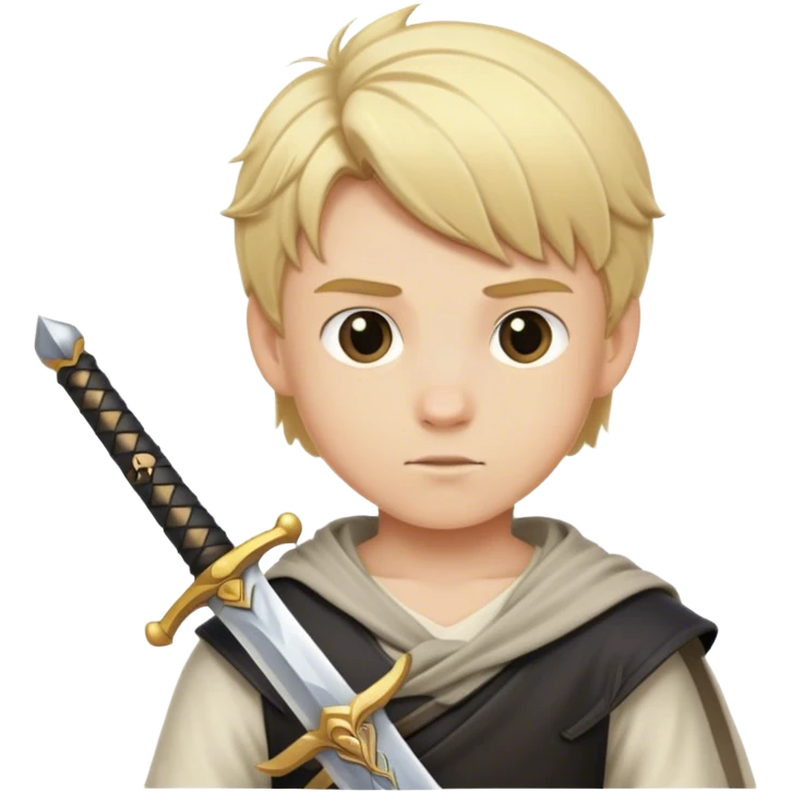 Blonde boy with sword emoji