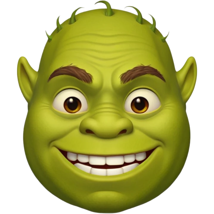 Create a Shrek emoji for a teams chat but make it more original style to the movie emoji