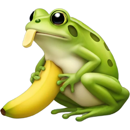 Frog eating a banana  emoji