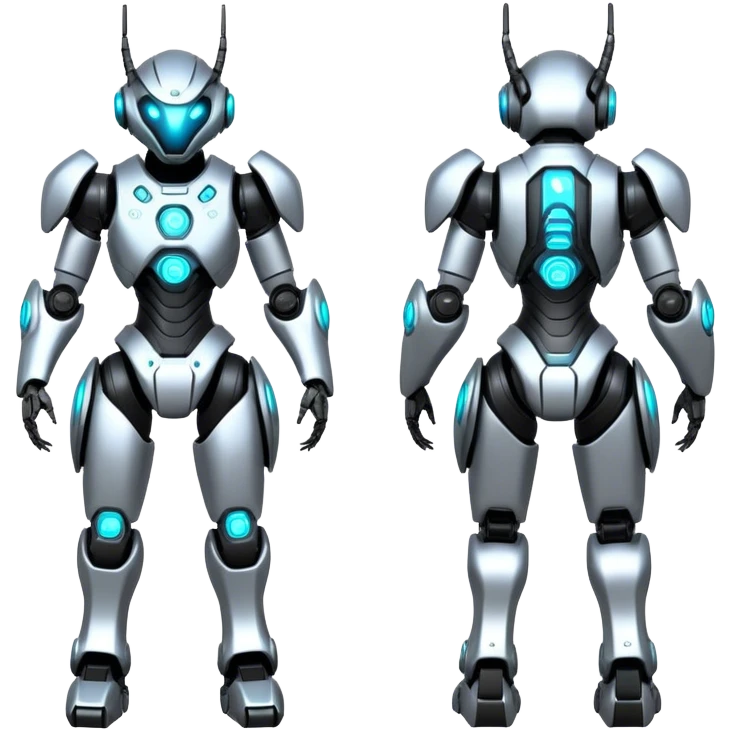 Modern Futuristic Cyborg-Vernid-Trico-Protogen-Robot-species by LiLaiRa full body emoji