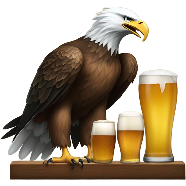 Eagles drinking a beer emoji