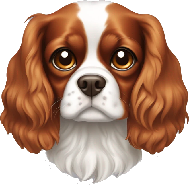 Cavalier King Charles Spaniel Blenheim with brown eyes  emoji