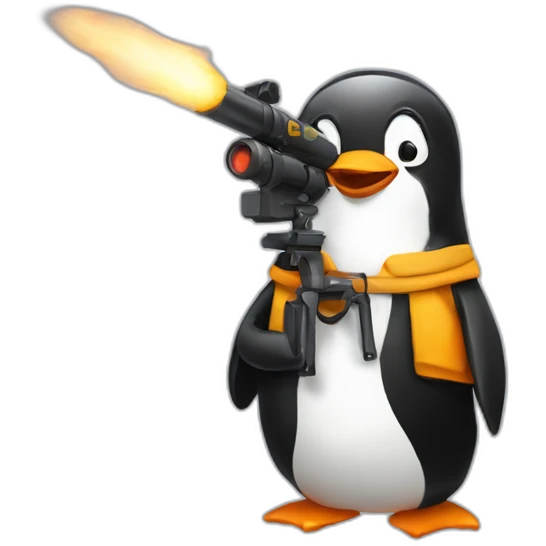 Penguin with bazooka emoji