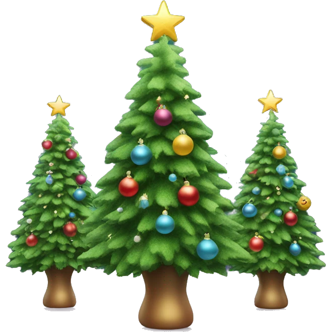 Christmas trees standing on ornaments  emoji
