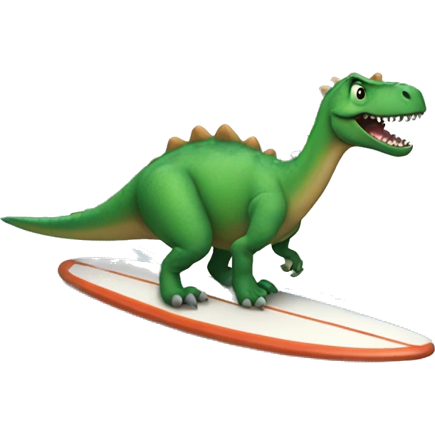 a dinosaur on a surf board  emoji