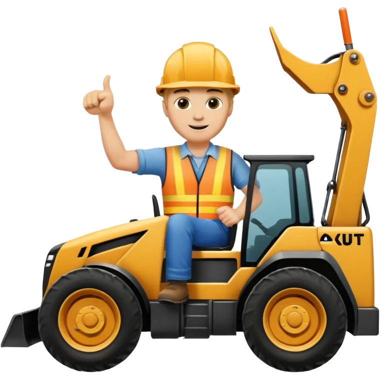 Blonde guy on a skid steer giving a thumbs up emoji